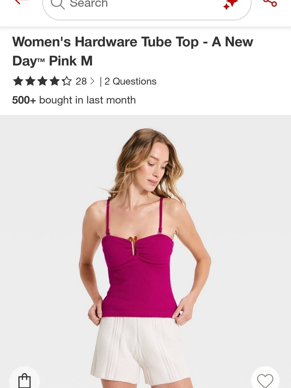 a new day Magenta Hardware Tube Camisole